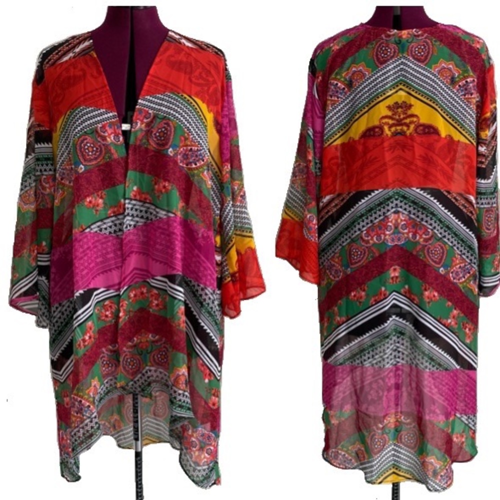 NWT colorful sheer kimono